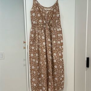Christy Dawn “Lincoln” Sundress in Tan Organic Cotton Floral Print